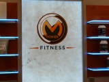 M-Power Fitness - Illuminated Shelves and Alibaster over LumaPex front