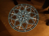 Stone Medallion with Illuminated Lines - Lazzara Yachts - Stone over Electroluminescent Panel EL